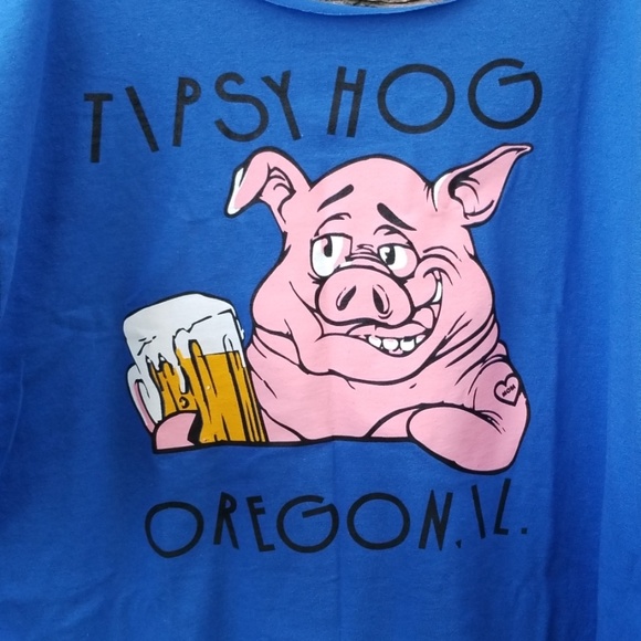 Distressed Funny Pig Graphic Tshirt Slashed Tee - Picture 2 of 5